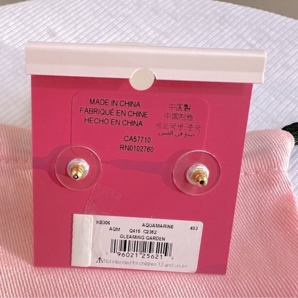 NWT Kate Spade Gleaming Gardenia Aqua Marine Earrings - Picture 8 of 12